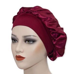 🆕Red Satin Wide Elastic Hair Bonnet